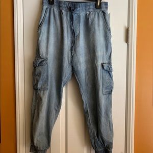 Pistola Cargo Pants. Light denim, size M